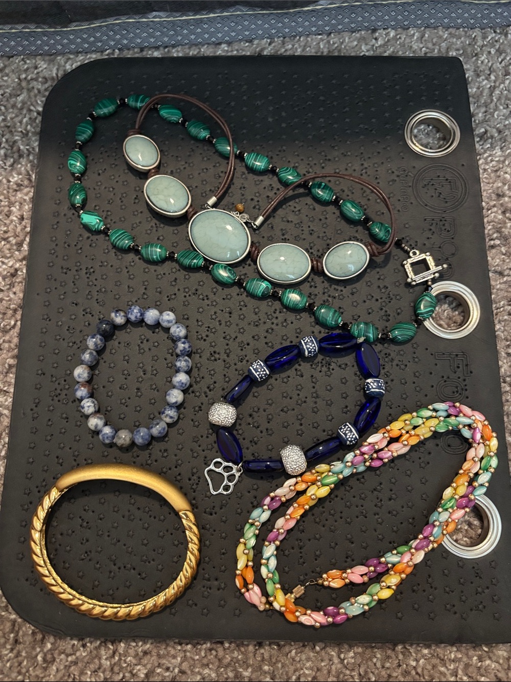 Multi-Color Beaded Statement Necklace and Bracelet Lot